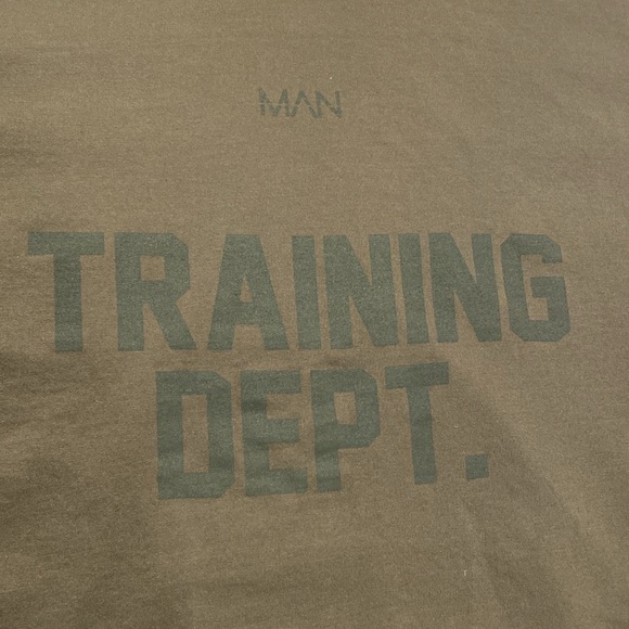 MAN boohoo Man Olive Green hoodie Size Large Training Dept.  Made in UK - Picture 8 of 10